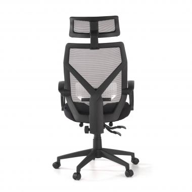 office chair black neo mesh fixed armrests headrest extendable footrest 6