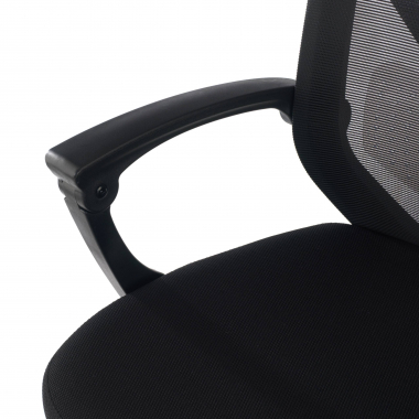 office chair black neo mesh fixed armrests headrest extendable footrest 8