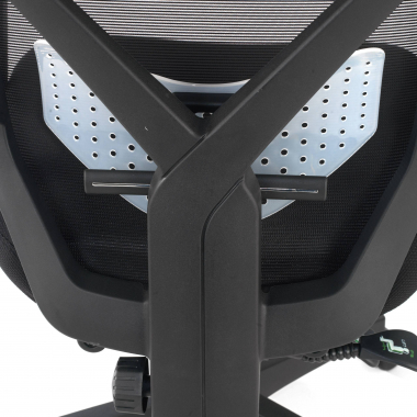 office chair black neo mesh fixed armrests headrest extendable footrest 5