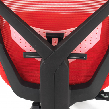 office chair red neo mesh fixed armrests headrest extendable footrest 5
