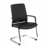 Visitor chair Bali, sled base, ergonomic backrest, faux leather