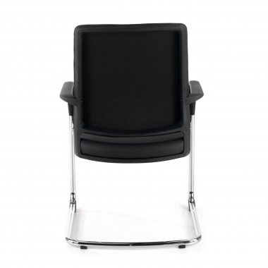 visitor chair black faux leather synthetic leather fixed armrests 7