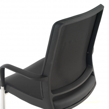 visitor chair black faux leather synthetic leather fixed armrests 5