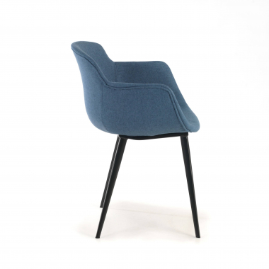 visitor chair blue 4 legs fabric upholstered armrests 4