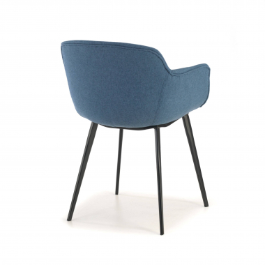 visitor chair blue 4 legs fabric upholstered armrests 5