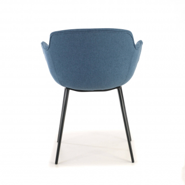 visitor chair blue 4 legs fabric upholstered armrests 6
