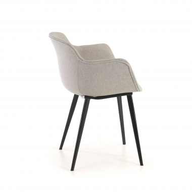 visitor chair black gray 4 legs fabric upholstered armrests 5