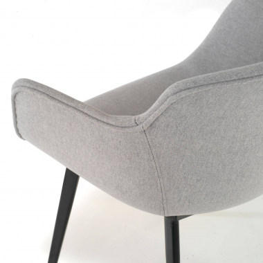visitor chair black gray 4 legs fabric upholstered armrests 4