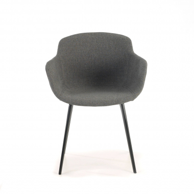 visitor chair anthracite 4 legs fabric upholstered armrests 3