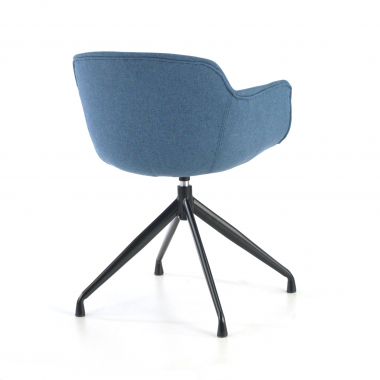 visitor chair blue pyramid base fabric upholstered armrests 7