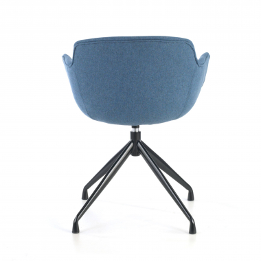visitor chair blue pyramid base fabric upholstered armrests 8