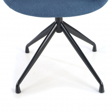 visitor chair blue pyramid base fabric upholstered armrests 5