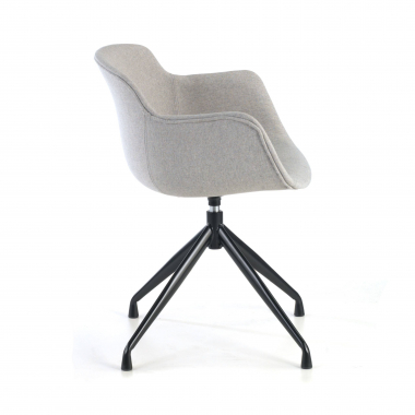visitor chair black gray pyramid base fabric upholstered armrests 6