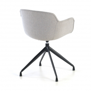 visitor chair black gray pyramid base fabric upholstered armrests 7