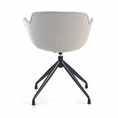 visitor chair black gray pyramid base fabric upholstered armrests 8