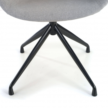 visitor chair black gray pyramid base fabric upholstered armrests 5