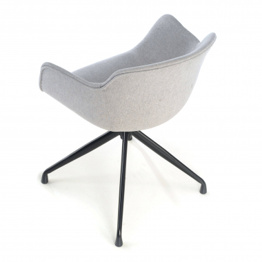 visitor chair black gray pyramid base fabric upholstered armrests 4
