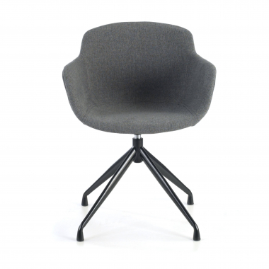 visitor chair black anthracite pyramid base fabric upholstered armrests 3