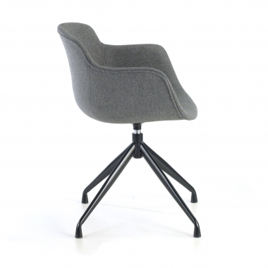 visitor chair black anthracite pyramid base fabric upholstered armrests 6