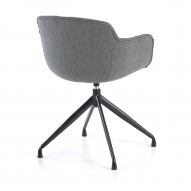 visitor chair black anthracite pyramid base fabric upholstered armrests 7