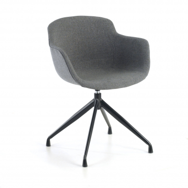 visitor chair black anthracite pyramid base fabric upholstered armrests 1