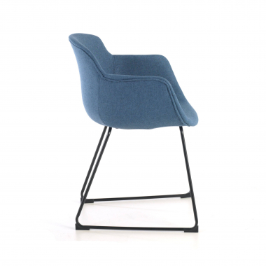 visitor chair blue sled base frame mesh fixed armrests 6