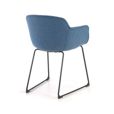 visitor chair blue sled base frame mesh fixed armrests 7