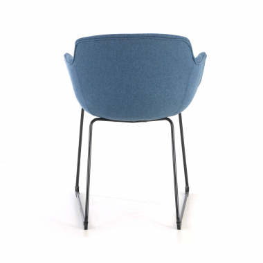 visitor chair blue sled base frame mesh fixed armrests 8