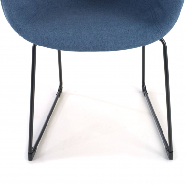 visitor chair blue sled base frame mesh fixed armrests 5