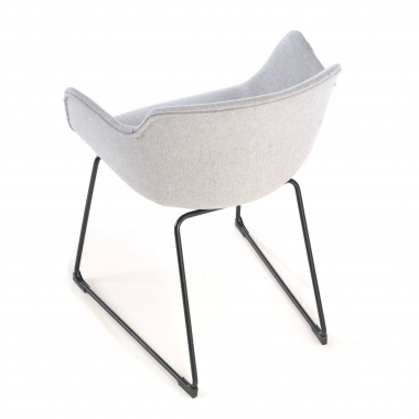 visitor chair black gray sled base frame mesh fixed armrests 4