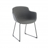Laure waiting room chair, sled base, thick padding, upholstered