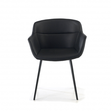 visitor chair black black 4 legs synthetic leather upholstered armrests 3