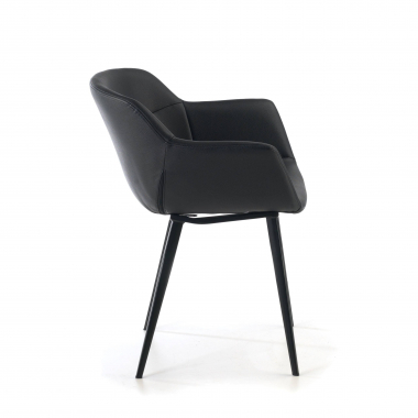 visitor chair black black 4 legs synthetic leather upholstered armrests 6