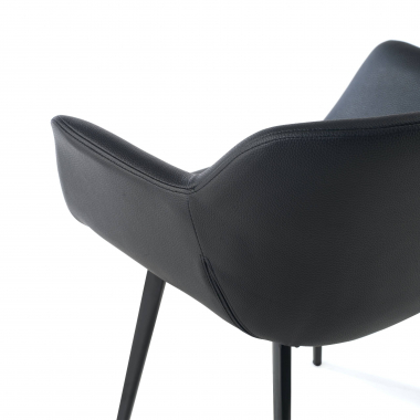 visitor chair black black 4 legs synthetic leather upholstered armrests 4