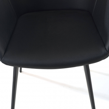 visitor chair black black 4 legs synthetic leather upholstered armrests 5