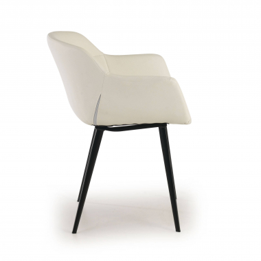 visitor chair white 4 legs synthetic leather upholstered armrests 4