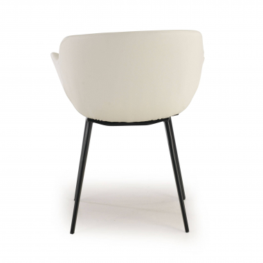 visitor chair white 4 legs synthetic leather upholstered armrests 6