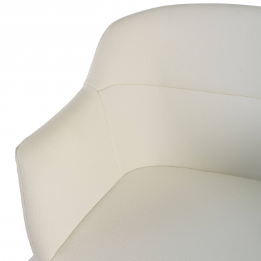visitor chair white 4 legs synthetic leather upholstered armrests 7