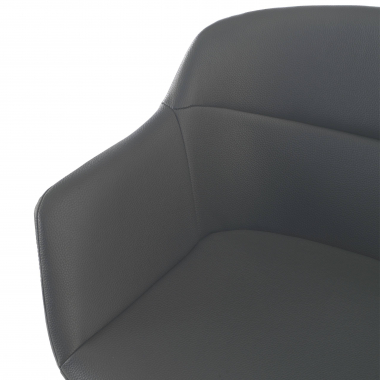 visitor chair white black 4 legs synthetic leather upholstered armrests 7