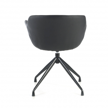 visitor chair black black pyramid base synthetic leather upholstered armrests 8