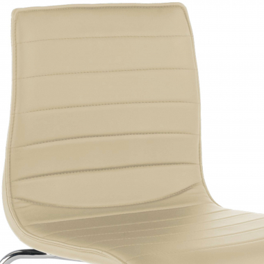 visitor chair beige 4 legs synthetic leather no armrests 4