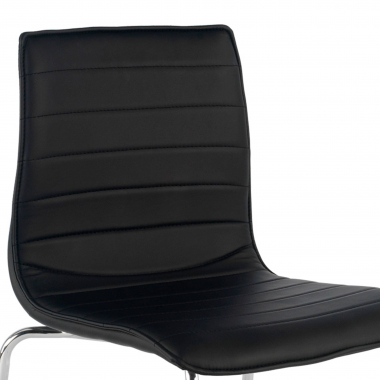 visitor chair black 4 legs synthetic leather no armrests 5