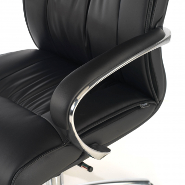 office chair black low back faux leather synthetic leather upholstered armrests 5