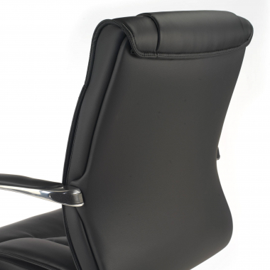 office chair black low back faux leather synthetic leather upholstered armrests 7