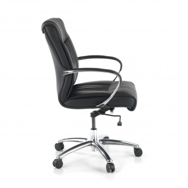 office chair black low back natural leather natural skin upholstered armrests 3
