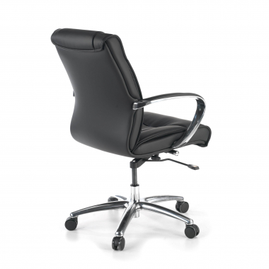 office chair black low back natural leather natural skin upholstered armrests 4