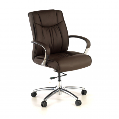 office chair brown low back natural leather natural skin upholstered armrests 1