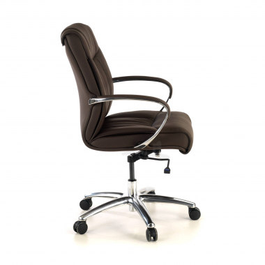office chair brown low back natural leather natural skin upholstered armrests 3