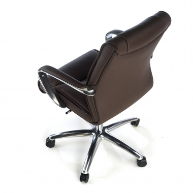 office chair brown low back natural leather natural skin upholstered armrests 8