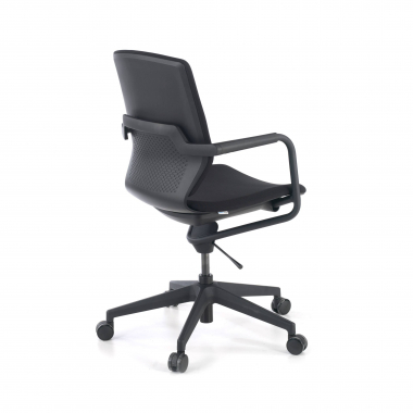 swivel chair black office chair fabric fixed armrests 9